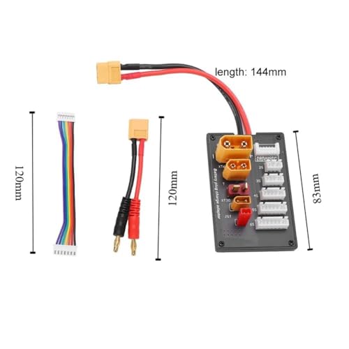 Parallel Charging Board for 2S-6S Lipo Batteries – Compatible with IMAX B6 B6AC IDST Chargers, Multi-Interface XT60 XT90 XT30 JST T Connector