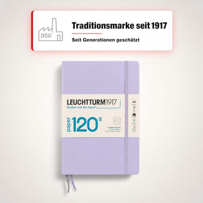 LEUCHTTURM1917 - 120G Special Edition - Medium A5 Ruled Hardcover Notebook (Lilac) - 203 Numbered Pages with 120gsm Paper - color: Lilac, style: Ruled