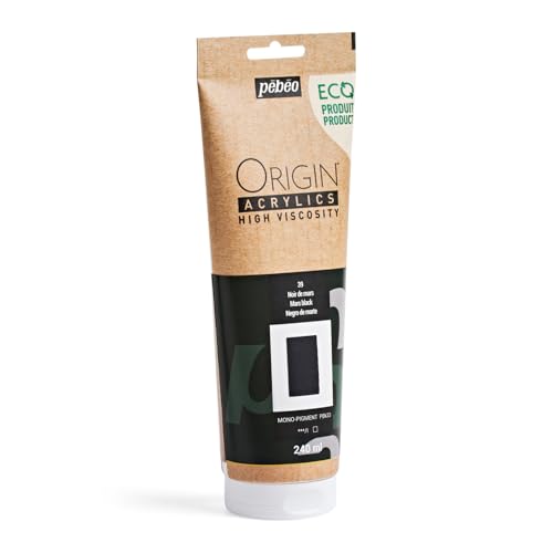 PEBEO Origin Acrylic Paint 240ml (8.11 oz), Mars Black - color: Mars Black