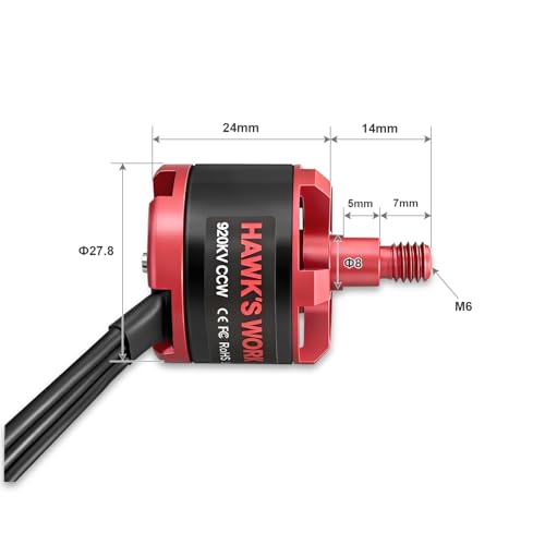 2212 920KV Brushless Motor 2-4S RC Drone & Plane (CW&CCW x 2) - size: CW*2+CCW*2