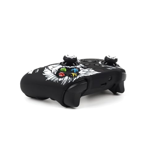 Lion Skin Compatible with Xbox Series X Wireless Controller, RALAN Protector Case， Customised Thumb Grips Cap - color: Lion Black White