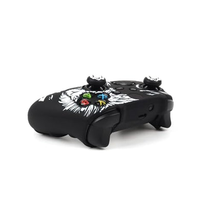 Lion Skin Compatible with Xbox Series X Wireless Controller, RALAN Protector Case， Customised Thumb Grips Cap - color: Lion Black White