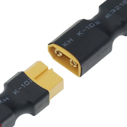 2 Pair XT60 Plug Male to Deans T Plug Female Connector & XT60 Plug Female to Deans T Plug Male Connector Conversion Adapter, XT60 to T Plug Adapter & T Plug to XT60 Converter(Black)