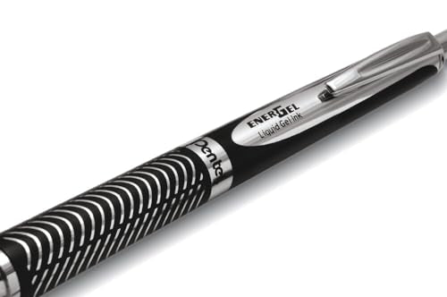 Pentel Retractable Gel Pens, Metal Tip, .7mm, Black Ink (PENBL407AA) - color: Black