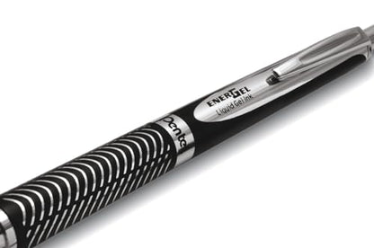 Pentel Retractable Gel Pens, Metal Tip, .7mm, Black Ink (PENBL407AA) - color: Black