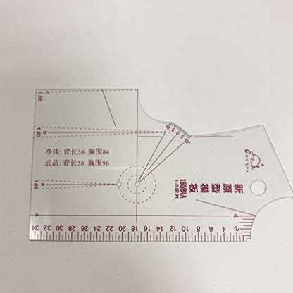 3-Piece Tailor Garment Cloth Sewing Tool Design Ruler Set - French Curve Ruler, Drafting Template 1:1 for Sewing, Measure Dressmaking Pattern