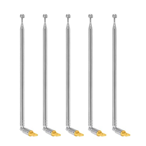 5pcs Telescopic Antenna 6 Sections 65cm AM FM Antenna Portable Radio Antenna Replacement for Radio, TV and Other Electric Products - style: 6 Sections