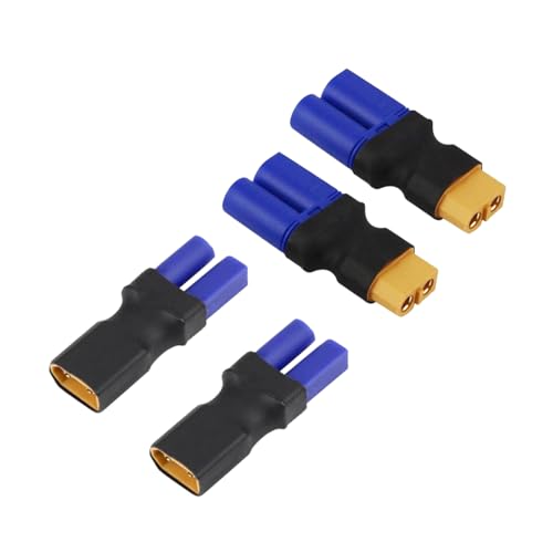 2 Pairs XT60 to EC5 Adapter RC Male Female Connector Plug for RC Lipo Battery - size: 2Pairs XT60 to EC5