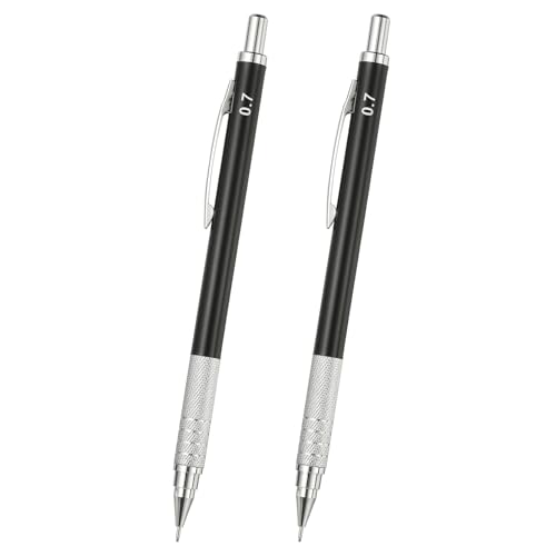 PATIKIL 2Pcs Mechanical Pencil 0.9mm, Lead Pencils Mechanical Holder, Black - color: Black