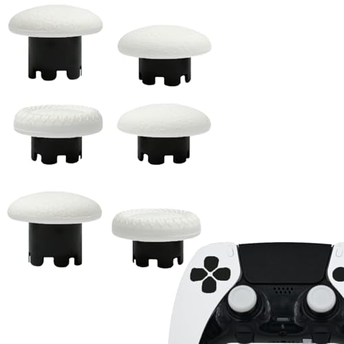6-in-1 Interchangeable Thumbstick Caps for PS5 DualSense Edge Controller,Swappable Thumbsticks for PS5 Dualsense Controller, Thumbsticks Joysticks Kits Replacement for PS5 Dualsense Controller(White) - color: White