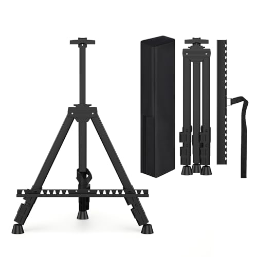 Art Painting Tripod Easel Stand - Portable Adjustable Display Artist Easel - style: Black
