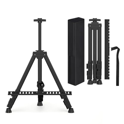 Art Painting Tripod Easel Stand - Portable Adjustable Display Artist Easel - style: Black