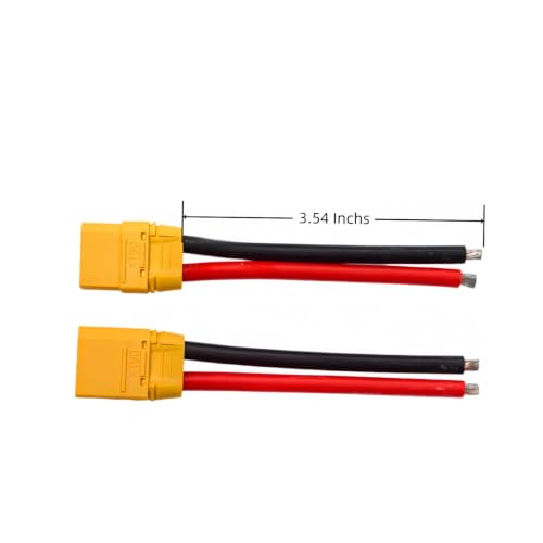 2 Pairs XT90H XT90 Plug Male and Female Connector with 90mm 10AWG Wire for RC Lipo Battery FPV Racing Drone