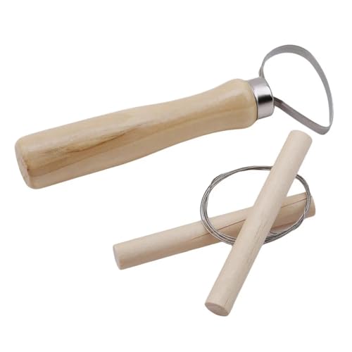 Evwoge 8-Piece Pottery Tool Set, Wooden Clay Sculpting Tools with Sponge, Wire Cutter and Modeling Tools for Ceramics