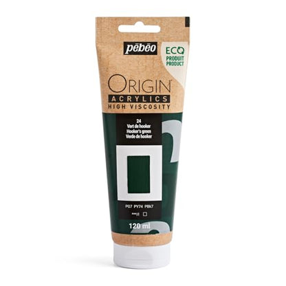 PEBEO Origin Acrylics 120ml Matte Acrylic Paint, Hooker's Green - color: Hooker's Green