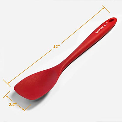 Vovoly Silicone Spatula Spoon Set, 11 IN, Red, Spoonulas Heat Resistant - color: Red Spoonula set
