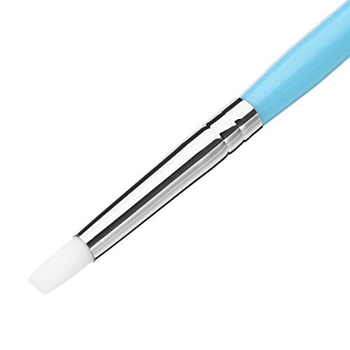 5 pcs/Set Soft Pottery Clay Tool Silicone & Stainless Steel Two Head Sculpting Polymer Modelling Shaper Art Tools Blue - size: 15cm