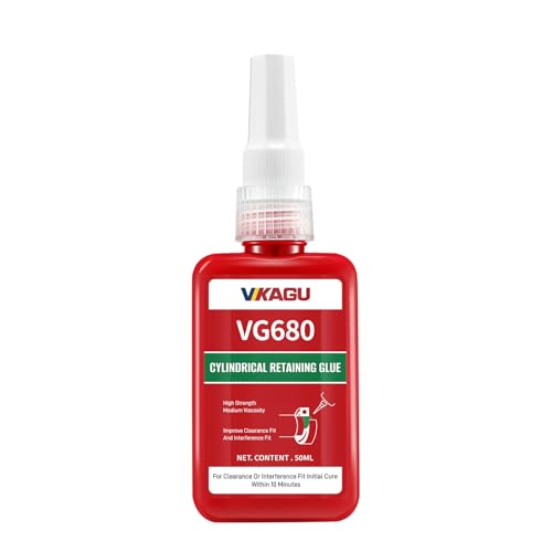 VG680 Retaining Compound, High Strength Bearing Mount Adhesive, Anaerobic Glue for Cylindrical Parts, Shafts, Gears, Pulleys & Bushings, Gap Repair (Green Liquid), 1.69 fl oz - size: VG680, style: 1 Pack