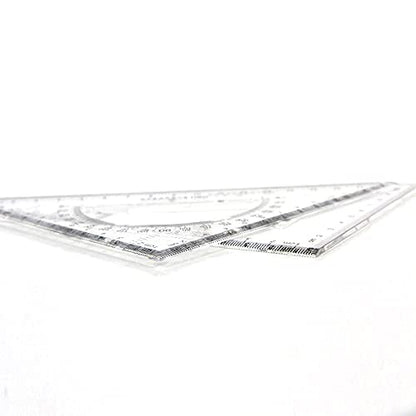 Pack of 2 Transparent Triangle Plastic Ruler Scale Set Square:30/60 Degree & 45/90 Degree Angle Acrylic Architectural Drawing Drafting Tool School Classroom Kids Triangular Rulers