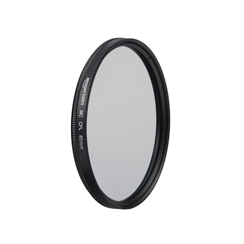 Amazon Basics Circular Polarizer Camera Lens Filter, 82mm, Multi-Layer Coatings, 360° Rotatable Frame, Reduces Glare and Reflection - size: 82 mm