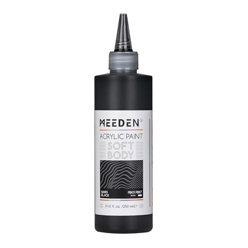 MEEDEN Mars Black Acrylic Paint: Matte Finish 250ml/8.45oz Soft Body - color: Mars Black