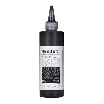 MEEDEN Mars Black Acrylic Paint: Matte Finish 250ml/8.45oz Soft Body - color: Mars Black