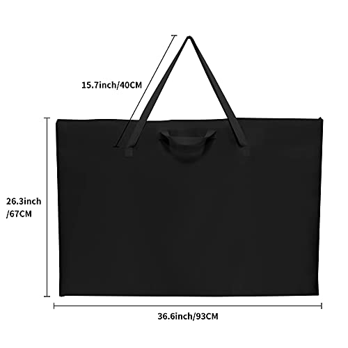 ZKOO Art Portfolio Bag (Black, 24" * 36") + Art Craft Storage Bag, Black