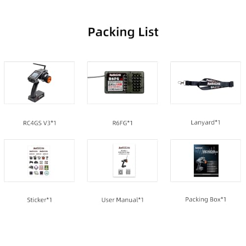 Radiolink RC4GS V3 5CH 2.4G RC Transmitter R6FG Gyro Receiver for Crawler
