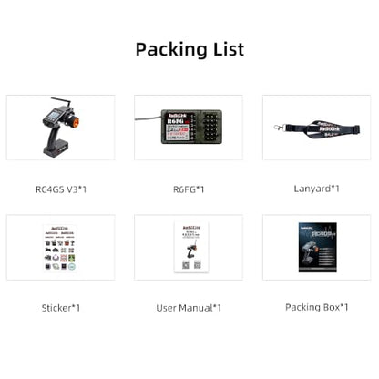 Radiolink RC4GS V3 5CH 2.4G RC Transmitter R6FG Gyro Receiver for Crawler