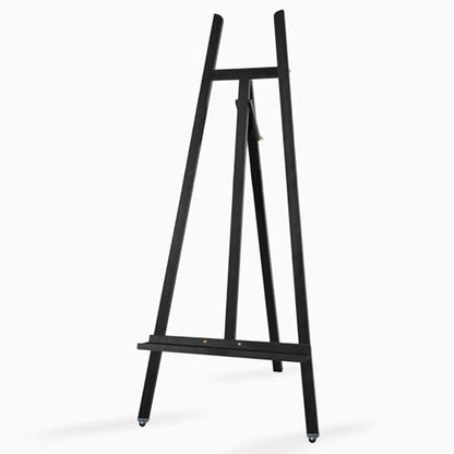 A-Frame Wooden Display Easel, Lyre Beechwood Studio Easel Stand, Black - color: Black