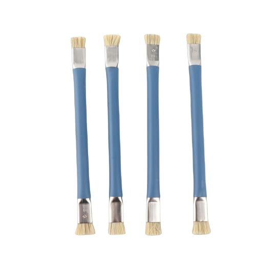 4pcs Antistatic Brush for Mobile Phone Cleaning - Double Heads Mobile Phone Repairing Soldering Cleaning Tool Insulating Hard Brush (Blue)
