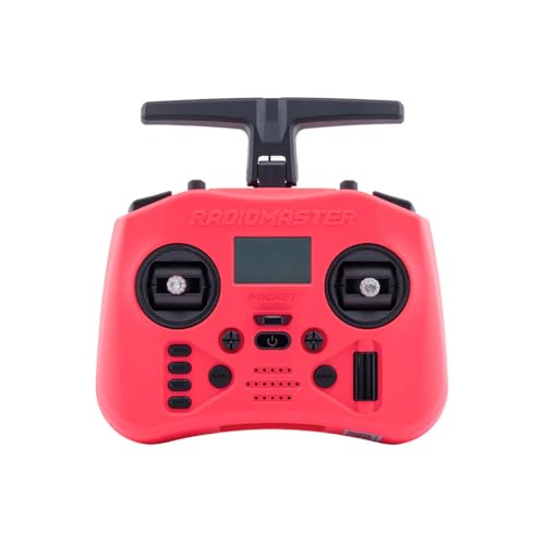 RadioMaster Pocket Crush ELRS Portable Remote Controller Hall Gimbal EdgeTX Built in LED Light Mode 2 (Red) - color: Red