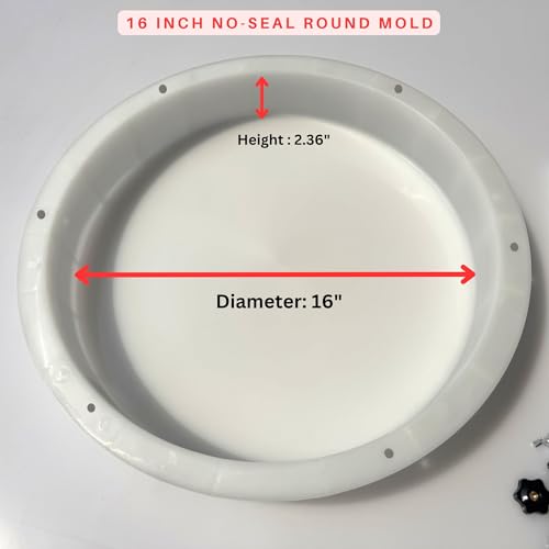 Resin Mold Large No Seal Round Deep -Kalinta 16inch Reusable Epoxy Round Molds for Resin Clock, Serving Tray Board, End Table，Floral Preservation Bouquet - size: 16" (No Seal)