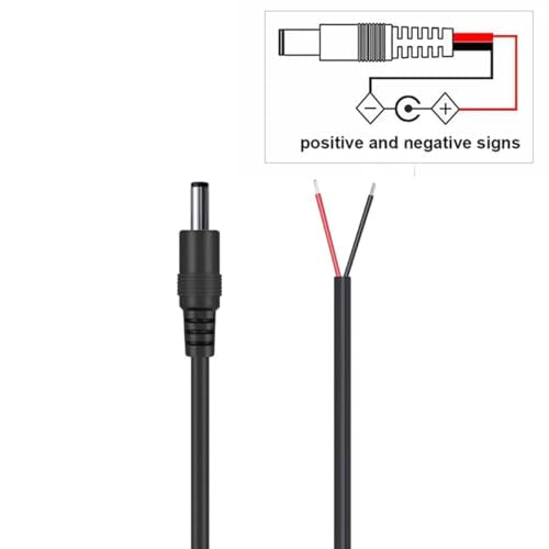 2Pcs 3FT 16AWG DC5.5mm x 2.5mm Male Power Pigtails Cable - style: DC5525 Male
