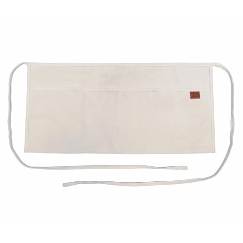 2 Pocket Canvas Work Waist Apron Unisex Tool Utility Apron Tool Belt Woodworkers Artists - color: Wh