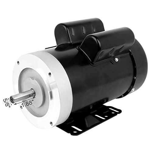 5HP General Electric Motor 3450RPM Single Phase 208-230V 56C TEFC CW/CCW - size: 5HP