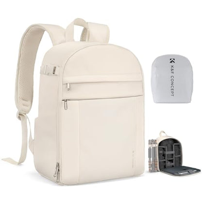 K&F CONCEPT Camera Backpack, DSLR/SLR/Mirrorless Photography Camera Bag - color: 04-beige
