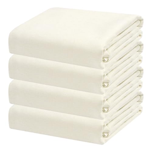 4 Pack Flaxen Waterproof Polyester Drop Cloths, 4 X 5 FT - color: Flaxen, size: 4 x 5 ft