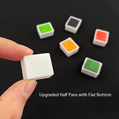 FCLUB Empty Watercolor Pans, 20 Full (3ml) & 20 Half Pans (2ml) - style: 20Pcs Full Pans and 20Pcs Half Pans