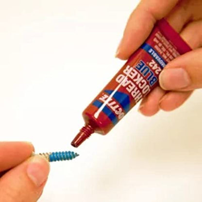 Loctite Threadlocker Blue 242 - Removable Thread Lock Glue for Nuts, Bolts, & Fasteners, Medium Strength Screw Glue to Prevent Loosening & Corrosion - 6 ml, 12 Pack - size: 12 Pack, style: Blue (Removable)