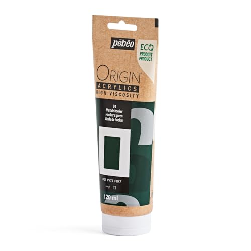 PEBEO Origin Acrylics 120ml Matte Acrylic Paint, Hooker's Green - color: Hooker's Green