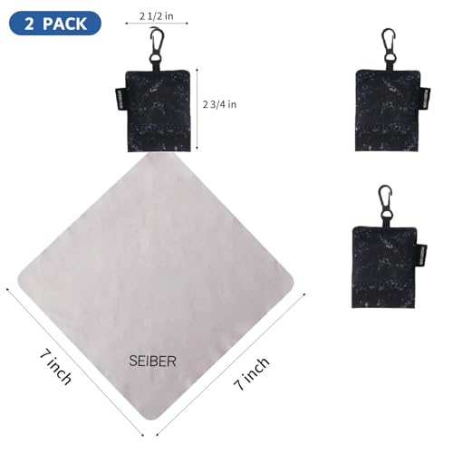 SEIBER Microfiber Eyeglass Cleaning Cloth,with Neoprene Pouch,2P,Camo Dark - color: Camo Dark-(2pack)
