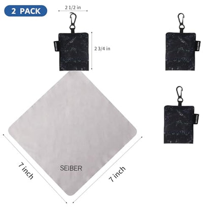 SEIBER Microfiber Eyeglass Cleaning Cloth,with Neoprene Pouch,2P,Camo Dark - color: Camo Dark-(2pack)