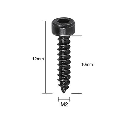 M2mm x 10mm Full Thread Hex Head Self Tapping Screws Black (Pack of 100)