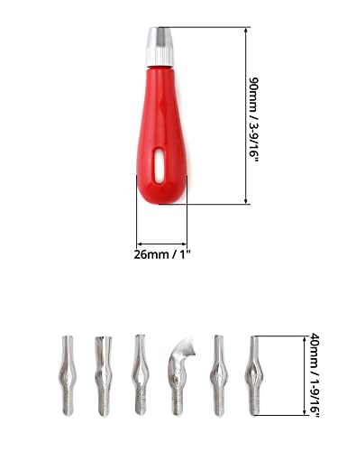 QWORK Linoleum Cutter Set, 6 Replaceable Blades Block Carving Tool for Lino Cut, Print Stamps, DIY Engraving, Building Blocks, Carving