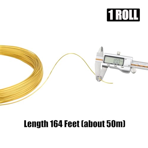 18 Gauge Aluminum Craft Wire, 164FT 1mm Gold Bendable Metal Wire - size: 18, style: Gold