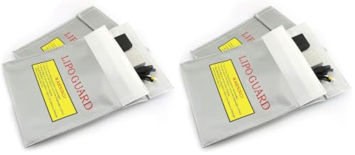 RLECS 2pcs RC Lipo Safe Bag Fireproof Lipo Guard Silver Lithium Charging Bag Battery Sack 18x23cm (Pack of 2) - size: Sx2 (Pack of 2)