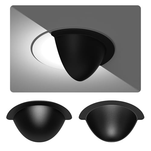 1 Pack 4 Inch Anti-Glare Can Light Cover, Black Half Shade - color: Black, size: 4 Inch