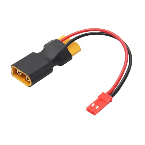 XT60 Connector Adapter with JST Plug 3", 20AWG Cable, Gold-Plated Plug - style: XT60 Male to Female Connector with JST (Male) - 3Pcs