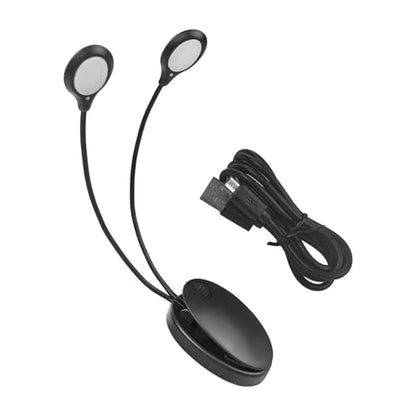 Flylin 8 LED Music Stand Light, Dual Arm 3 Brightness Levels Black Battery